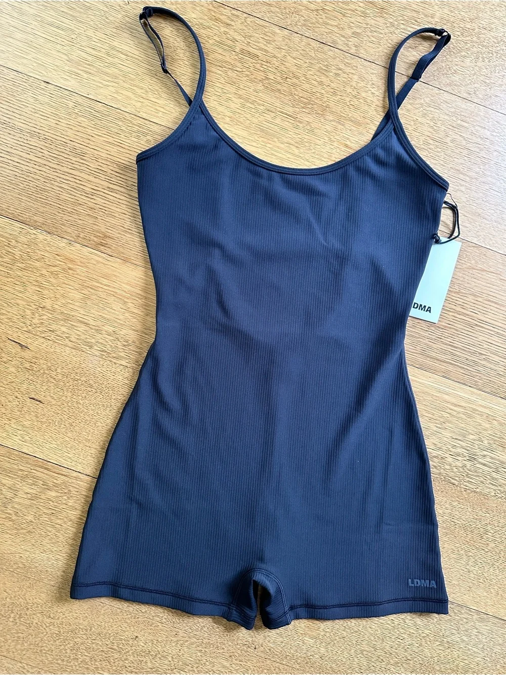 LDMA The Taylor Ribbed Romper in Black Size Medium NWT